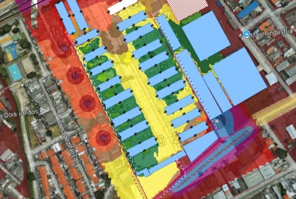 Mapa de ruído para predição dos níveis de pressão sonora incidentes na fachada conforme NBR 15575